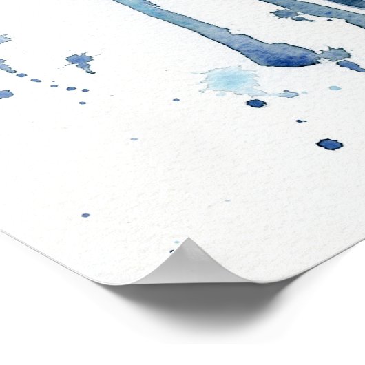 水カラー抽象芸術ホース絵画フール ポスター (角)