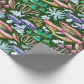 水カラー抽象芸術野生の森キノコ ラッピングペーパー (角)