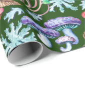 水カラー抽象芸術野生の森キノコ ラッピングペーパー (ロールコーナー)