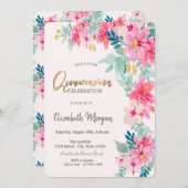 水カラー春の花クインセアニェラ 招待状 (正面/裏面)