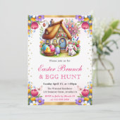 水カラー春ハウスラビットイースターブランチ 招待状 (スタンド正面)