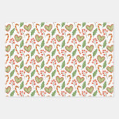 水カラー格言ハウスとキャンディーキャンズクリスマス ラッピングペーパーシート (正面3)