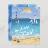 水カラー海フロントシーンライトハウスシーグルス ポストカード (正面/裏面)