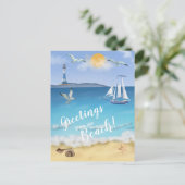 水カラー海フロントシーンライトハウスシーグルス ポストカード (スタンド正面)