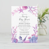 水カラー海ライフドライブバイベビーシャワー 招待状 (スタンド正面)