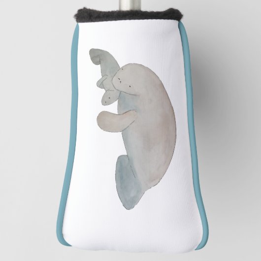 水カラー海動物マザーベビーマナティー ゴルフヘッドカバー (回転90)