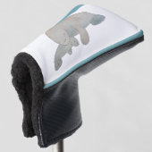 水カラー海動物マザーベビーマナティー ゴルフヘッドカバー (3/4 正面)