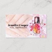 水カラー爪、 ネイルポーランド | マニキュアされた手 名刺 (正面)