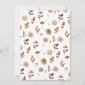 水カラー秋ボタニカルブライダルシャワー 招待状 (裏面)