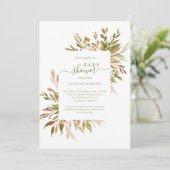 水カラー秋緑ベビーシャワー 招待状 (スタンド正面)