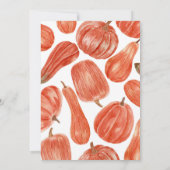 水カラー素朴カボチャ女の子ベビーシャワー 招待状 (裏面)