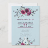 水カラー素朴フローラホリデーオープンハウス 招待状 (正面)