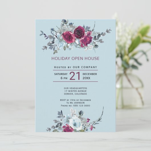 水カラー素朴フローラホリデーオープンハウス 招待状 (スタンド正面)