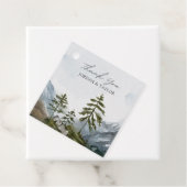 水カラー素朴マウンテンレイク結婚式の引き出物ラベル フェイバータグ (インサイチュ)