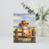 水カラー絵を描キャットパパ ポストカード (スタンド正面)