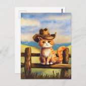 水カラー絵を描キャットパパ ポストカード (正面/裏面)
