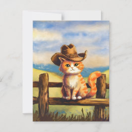 水カラー絵を描キャットパパ ポストカード