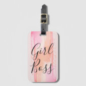 水カラー絵を描ストロークボスレディパーソナライズされた ラゲッジタグ (正面縦)