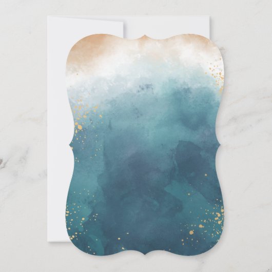 水カラー絵を描スプラッシュグリッタースウィート16 招待状 (裏面)