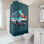 水カラー絵画ヴィンテージマッスルカー シャワーカーテン (インサイチュ)