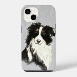 水カラー縁どコリードッグペットアニマルアート iPhone 14ケース