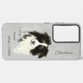 水カラー縁どコリードッグユーモアハーディング引用文 SAMSUNG GALAXYケース (左側面)