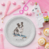 水カラー縁どコリー紙プレート ペーパープレート (パーティー)