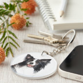 水カラー縁どコリー キーホルダー (正面右)