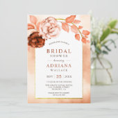 水カラー自然フローラテラコッタブライダルシャワー 招待状 (スタンド正面)