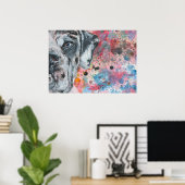 水カラー色彩の鮮やかグルダン顔 ポスター (ホームオフィス)