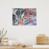 水カラー色彩の鮮やかグルダン顔 ポスター (キッチン)