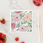 水カラー花模様モーヴカクテル結婚ズナプキン スタンダードカクテルナプキン (インサイチュ)