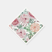 水カラー花模様モーヴカクテル結婚ズナプキン スタンダードカクテルナプキン (角)