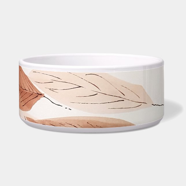 水カラー葉ブラウンテラコッタベージュ赤面 ボウル (右)