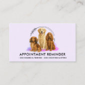 水カラー薄紫ドッグ品種ペットケアアポイントメント 名刺 (正面)