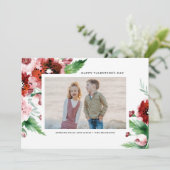 水カラー赤フローラ縁どバレンティネス日写真 シーズンカード (スタンド正面)