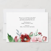 水カラー赤フローラ縁どバレンティネス日写真 シーズンカード (裏面)