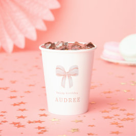 水カラー赤面ピンクコケットボーバースデーパーティー 紙コップ