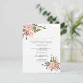 水カラー赤面ピンクローズ結婚ズゲスト詳細 エンクロージャーカード (スタンド正面)