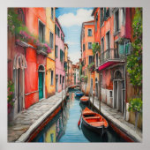 水カラー通りインヴェネツィアスクエア ポスター (正面)