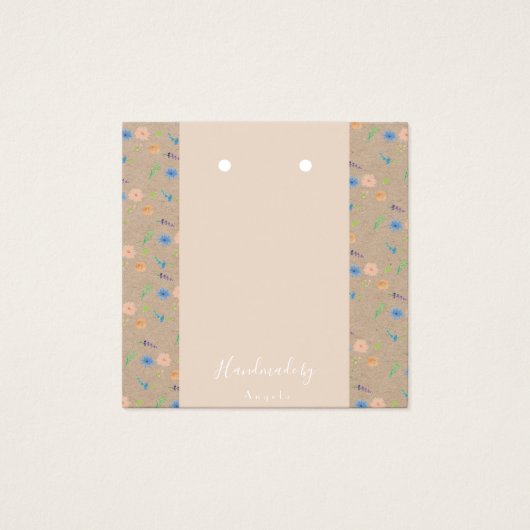 水カラー野生花模様植物耳掻きカード (正面)