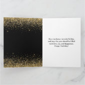 水カラー金ゴールドグリッタードレススウィート16誕生日 カード (内部)