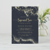 水カラー金ゴールドスプラッシュ書道のsipと参照 招待状 (スタンド正面)