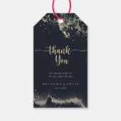 水カラー金ゴールドスプラッシュ結婚ズ・サンキュー ギフトタグ (正面)