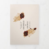 水カラー金ゴールドバラ三折結婚式招待状 三つ折り招待状 (カバー)