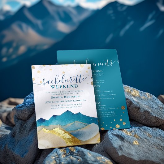 水カラー金ゴールドマウンテンバチェロレッテウィーケン 招待状