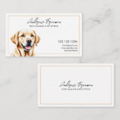 水カラー金ゴールドラブラドールドッグ歩く 名刺 (正面/裏面)