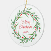 水カラー離れリース&ベリー セラミックオーナメント (左)