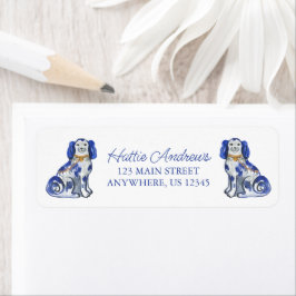 水カラー（犬）スタッフォードドッグス差出人住所ラベル ラベル