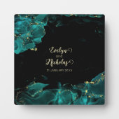 水カラーAnastasiaの結婚ブラック&グリーンプラーク フォトプラーク (正面)